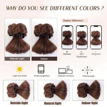 Clip de pelo falso para moño bajo, accesorio de pelo trenzado para moño, pieza de pelo para chignon, moño de pelo falso estilo chino - Dark Brown - Ver 7