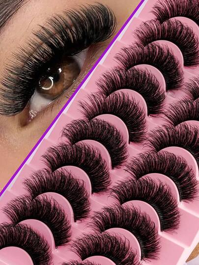 10 Pairs Natural Looking Thick & Curly Faux Mink Eyelashes