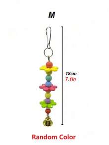 1pc Acrylic Colorful Flower Shaped Bell With Sound For Bird Bite Toys, Universal For Four Seasons, Random Color And Style - Multicolor - View 10