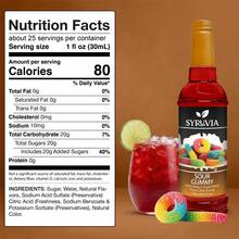Syruvia Sour Gummy Flavored Syrup - 25.4 Fl Oz Premium Flavoring Syrup - Kosher, Gluten Free, Perfect For Drinks, Soda, Shakes, Cocktails, Desserts And More. - 25.4 Fl Oz - View 3