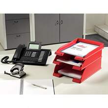 LEITZ ライツ プラス レタートレー スタンダード A4 縦型 500枚用 レッド 5227-10-25 - 長さ7cm x 幅24cm x 高さ6.2cm - チェックする 3