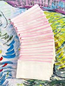 5/10/20/50 piezas Bolsas de lona en blanco para pintura DIY, impresión digital, manualidades. Adecuado para volver a la escuela, fiestas, decoración de eventos de spa, bolsas de regalo reutilizables, bolsas de cosméticos portátiles, juegos de maquillaje de viaje. Juegos de regalo expresivos para dibujar, almacenar bocadillos y regalos, bolsos y carteras lindos. - Beis - Ver 21