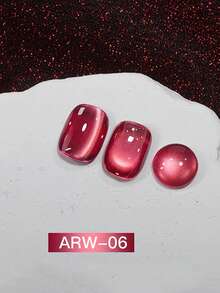 15毫升容量，2026年新款流行新年幸运红猫眼指甲油套装，包含流行玫瑰、鸽血红宝石、果酱紫、金色火龙果水晶石玻璃珠猫眼凝胶指甲油。适合所有季节的美甲，需搭配底油和封层油使用，并需紫外线照射。 - 彩色 - 查看 23