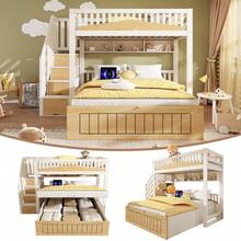 Kids Bed Frames, Headboards & Footboards - Natural+White + Wood+Metal - View 4