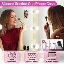 2 Pcs Double Sided Square Phone Stand Silicone Suction Cup Adhesive Anti-Slip Back Sticky Multi-Functional Desk Car Office - White - View 4