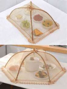 1pc Collapsible Food Cover Umbrella, Dust-Proof, Anti-Pollution, Fly & Mosquito Proof - Multicolor - View 12