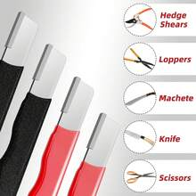 4pcs Garden Tool Sharpener Set, Garden Tool Blade Sharpener, Hedge Trimmer Sharpener, Mini Garden Pruner Sharpener - Multicolor - View 3