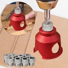 Red /Black Aluminum Vertical Drilling Guide, Aluminum Pocket Hole Jig With 8 Drill Sockets, 90-Degree Straight Hole Drilling Punch, Precise Positioning, Sturdy And Durable - Multicolor - View 3