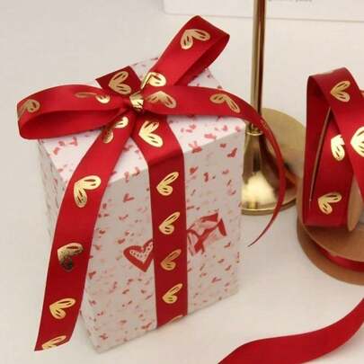 1 Roll Satin Ribbon For Gift Box Packaging, Bag Bow, Valentine's Day Bouquet Wrapping, Cake Decoration, Wedding Party DIY Crafts, Sewing Accessories