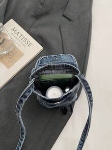 Fabric Material Women's Casual Mini Phone Pouch, Versatile Coin Purse Crossbody Bag - Multicolor - View 7