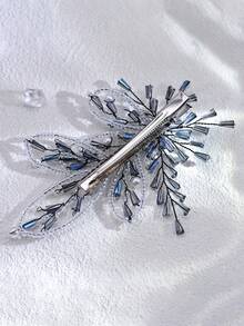 1pc Fashion Faux Crystal & Pearl Hair Clip, Elegant Beaded Minimalist Headpiece Suitable For Weddings, Engagements, Brides, Daily Wear, Parties, Photography - Multicolor - View 6