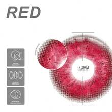 Eyeshare 2pcs Halloween Costume Cosplay Color For Eyes Natural Colored Pupils For Eyes Red Lenses - Red - View 5