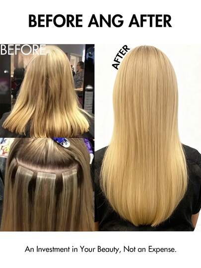 Salon-Level Straight Hair Extensions, Made With Real Human Hair, Double-Sided Adhesive Bonding, Seamless Invisible Attachment, Creating An Extremely Natural Appearance, Perfect Fusion, And No Trace. Provides A Variety Of Color Options Including Natural Black, Dark Brown (#2), And S18/613 Golden Highlights, With Length Options Of 10, 12, 14, 16, 18, 20, 22, And 24 Inches, Specially Designed For Women With Fine, Soft Hair To Create A Full, Voluminous Look And Achieve Maximum Coverage.