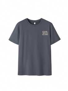 Women's Casual "Cool Aunt Club" Slogan Print T-Shirt, Loose Fit, Short Sleeve Top, Suitable For Family Gatherings, Brunch With Friends, And Daily Street Style Summer - Dark Grey - View 4