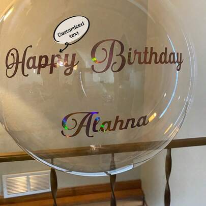 Custom Balloon Name Vinyl Decal | Birthday Balloon Decal | Party Balloon Decoration[ Balloons Not Included ]