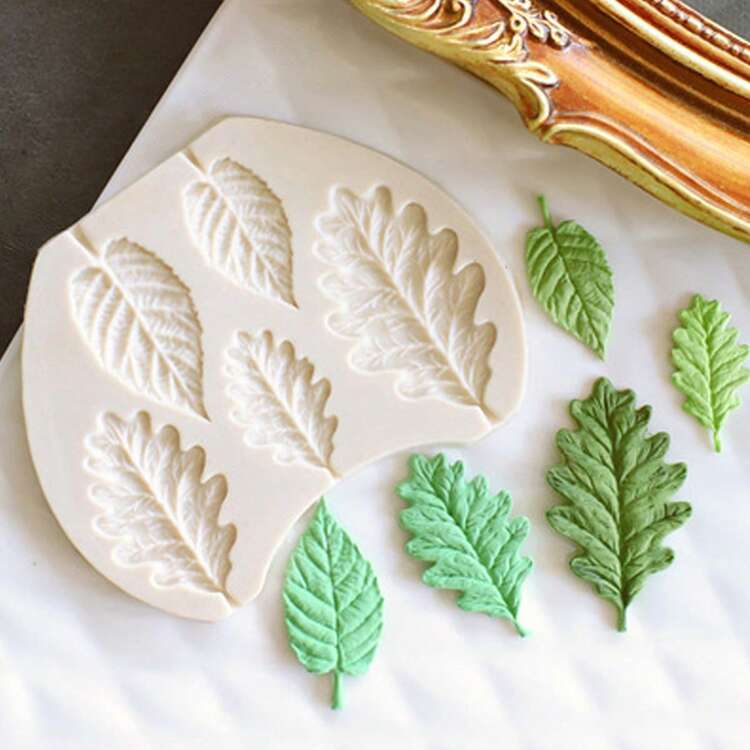 Molde de silicona con hojas y hojas de menta, decoración para hacer velas - Blanco - Añade 1