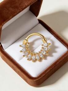 1 pieza Pendientes de plata de ley 925 con elegante circonita, regalo de aniversario para mujer, diseño original, joyería lujosa y exquisita - pétalo - Ver 2