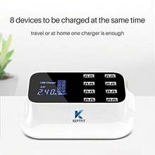 Keptfit Cargador USB Múltiple con 8 Puertos Blanco - blanco - Ver 6