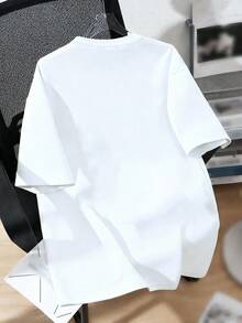 Teenage Boys' LA Print Round Neck T-Shirt, Casual Soft Top For Summer - White - View 2