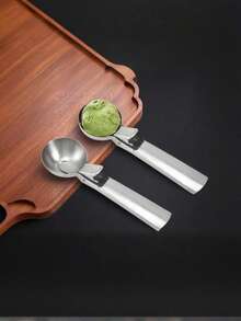 Cuchara para helado de acero inoxidable con gatillo, mango resistente al congelamiento y de uso no adherente, cuchara de doble propósito adecuada para yogur, masa de galletas, batidos, almendras y talla grande, ideal para la cocina, la pastelería y el restaurante - Multicolor - Ver 11