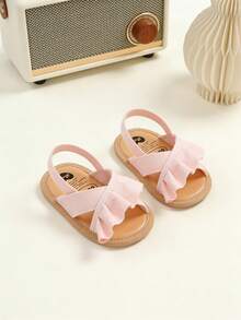 Infant Boys/Girls Soft Bottom Summer Sandals, Wedding Dress Flat Shoes, Beach Slippers, Newborn Toddler Walking Shoes - Pink - View 3