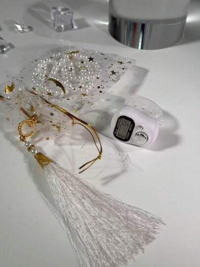 Mini New Counter +99 Pearl Tassel Rosary Beads, Multiple Color Options, Compact & Portable, Middle Eastern Arabic Electronic Counter Suitable For Prayer Counting, Exercise Counting, Business Counting, Home Use, Festival Gifts, Etc.