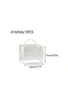 5 piezas Caja de embalaje para pasteles portátil transparente, suministros escolares, bolsa de alimentos, caja de alimentos apta para caramelos, chocolates, galletas, etc. - transparente - Ver 10