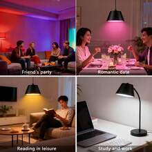 Bombilla LED RGBW de 9W con control remoto, bombilla multicolor de 16 colores, base E26/E27, 80-265V, bombilla LED multicolor regulable, adecuada para decoración del hogar, dormitorio, fiesta, bar, 1 paquete - multicolor - Ver 8