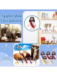 5/15/25pcs Set - Mini Jesus Doll Original Design, Saying "Jesus Loves You", Rubber Toy Great For Hide-And-Seek, Suitable As Easter Religious Party Gift Or Sunday School Baptism Gift - A - View 12