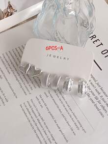 18pcs Elegant Women's Hoop Earrings Set - Fashionable Minimalist Style, Stainless Steel Earring Studs, Perfect For Parties And Gifts - Silver - View 8