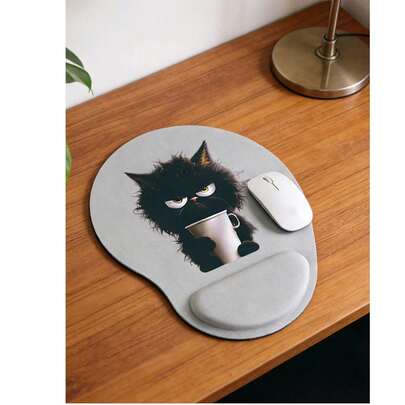 Ergonomic Wrist Rest Mouse Pad, Cute Working Cat Design, Ergonomic Eva Wrist Rest, Non-Slip Memory Foam Mouse Pad, Comfortable Mouse Pad With Smooth Wrist Support, Comfortable And Skin-Friendly Desktop Support, Desktop Protection Pad, Suitable For Gaming, Office, Non-Slip, Suitable For Office Computers, Laptops And Home Use, A Perfect Choice For Graduation Season Souvenirs, Valentine'S Day, Mother'S Day, Back-To-School Season, And Valentine'S Day Gifts.