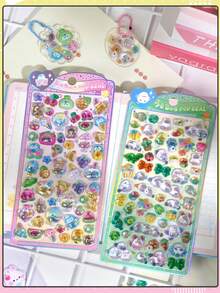 1pc 3D Diamond Embossed Sticker, Strong Adhesive 3D Crystal Cute Animal Sticker, Cat & Puppy Pattern, Handmade Decorative Sticker, Brand New Adorable INS Style Cartoon Sticker - Suitable For Decorating Diary, Phone Case, Desk, Room, Laptop, Etc. - Multicolor - View 6