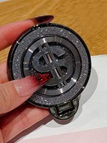 US Dollar Phone Holder, CD Texture Adhesive Metallic Phone Case, Rotatable Finger Ring Desk Phone Stand, Stress Relief Glitter Phone Case - Multicolor - View 10