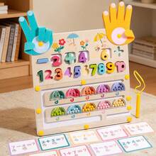 Juguete educativo de madera para niños, 2 en 1 o 3 en 1, con cuentas magnéticas para escritorio, herramienta de enseñanza numérica de matemáticas de suma y resta con los dedos - Multicolor - Ver 6