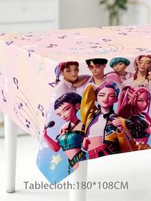 K-Pop Group Pattern Disposable Tablecloth, Essential For Girls Party - Multicolor - View 5