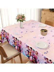 New K-Pop Themed Birthday Party Disposable Tablecloth Set, Suitable For Girls And Children Themed Party Supplies - Multicolor - View 4