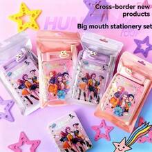 Witch Hunter Squad Stationery Set, Practical Student Supplies Reward Prize, Birthday Souvenir, K-POP Gift, Includes Notebook, Eraser, Ballpoint Pen, Ruler, Pendant, Back To School Stationery Set - A7 - View 1