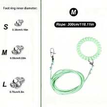 1 件弹性鸟类牵引绳、鹦鹉飞行绳、释放绳、带腕带的延长绳、轻便且无害、宠物鹦鹉飞行组合套装（不包括腿环） - 彩色 - 查看 28