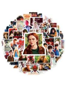 1set/54pcs Popular American TV Series Graffiti Stickers, Suitable For Phone Cases, Tablets, Suitcases, Etc., Waterproof And Durable, New Year's Gifts, Valentine's Day Gifts, Easter Gifts - Multicolor - View 6