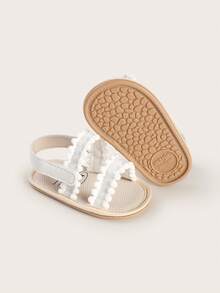 3-6-8 Months Infant Girl Summer Soft Breathable Anti-Slip Prewalker Shoes, Suitable For 100 Days Old Infant - White - View 2
