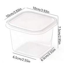 10/20/50/100个装慕斯蛋糕盒，PET材质食品包装盒，翻盖式，透明，可盛装提拉米苏、豆浆、慕斯蛋糕等，适用于面包店、餐厅 - 彩色 - 查看 4