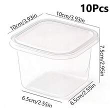 10/20/50/100个装慕斯蛋糕盒，PET材质食品包装盒，翻盖式，透明，可盛装提拉米苏、豆浆、慕斯蛋糕等，适用于面包店、餐厅 - 彩色 - 查看 8