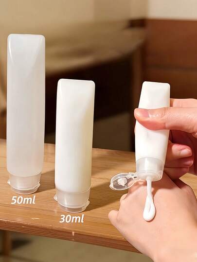 30ml/50ml wiederverwendbare tragbare Einhand-Spenderflasche, auslaufsichere Klapverschluss-Quetschflasche, geeignet für Shampoo, Lotion, Conditioner, ideal für Fitnessstudio, Salon, Zuhause, Camping, Reisen, Flugzeug, Reiseessentiell, Sommerstrand, Schulanfang, Urlaubsnotwendigkeit