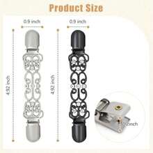 2 chiếc kẹp thắt eo dùng cho áo khoác cardigan, áo len, váy (màu đen và bạc) - Nhiều màu - Xem 8