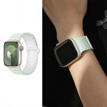 1条磁性硅胶表带，兼容 42mm 41mm 40mm 38mm，适用于 Series 11 10 9 8 7 6 5 4 3 SE 2nd Ultra，男女通用单环硅胶表带 - 38/40/41/(S10/11-42mm) - 查看 14