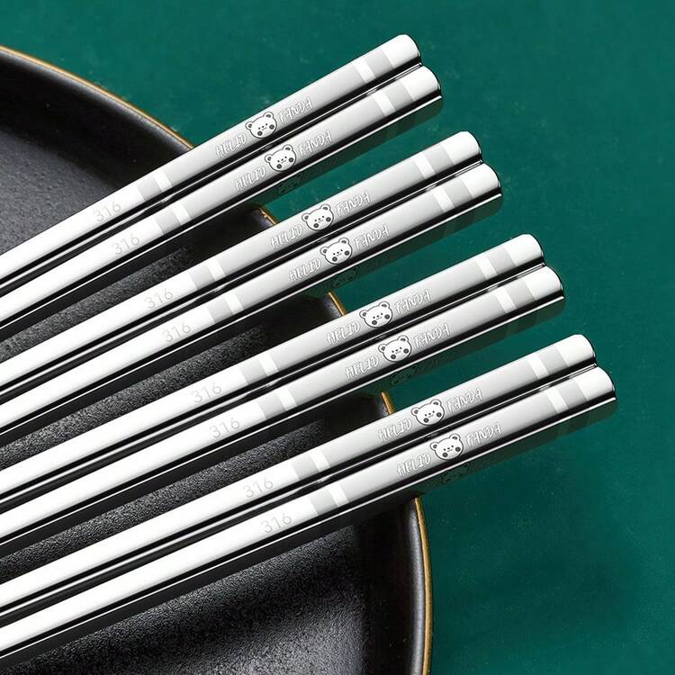 Đũa thép không gỉ 304 dài 19/24cm với họa tiết hoạt hình dễ thương, chống trượt và chống nấm mốc, đũa Trung Quốc kèm hộp đựng, bộ đồ ăn di động, có thể rửa bằng máy rửa chén, thích hợp sử dụng trong nhà bếp, du lịch, dã ngoại, cắm trại. - Xem 5