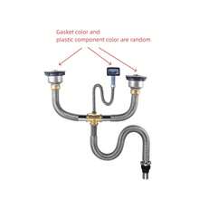 Stainless Steel Double Sink Drain Kit - Drain Pipe Set - Complete Kitchen Sink Drain Accessories, Easy To Assemble - Multicolor - View 6