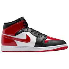 Air Jordan 1 Mid 'Patent Bred Toe' Black Varsity-Red White Sneakers Men HV4091-006 - Multicolor - View 2