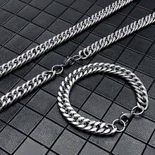 Conjunto de joyas de cadena para hombres, joyas de estilo callejero hip hop - Multicolor - Ver 6