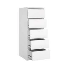 Interior Sil White Bedroom Chest Of Drawers With 5 Drawers, White Color, 41 X 50 X 112 Cm - White - View 5
